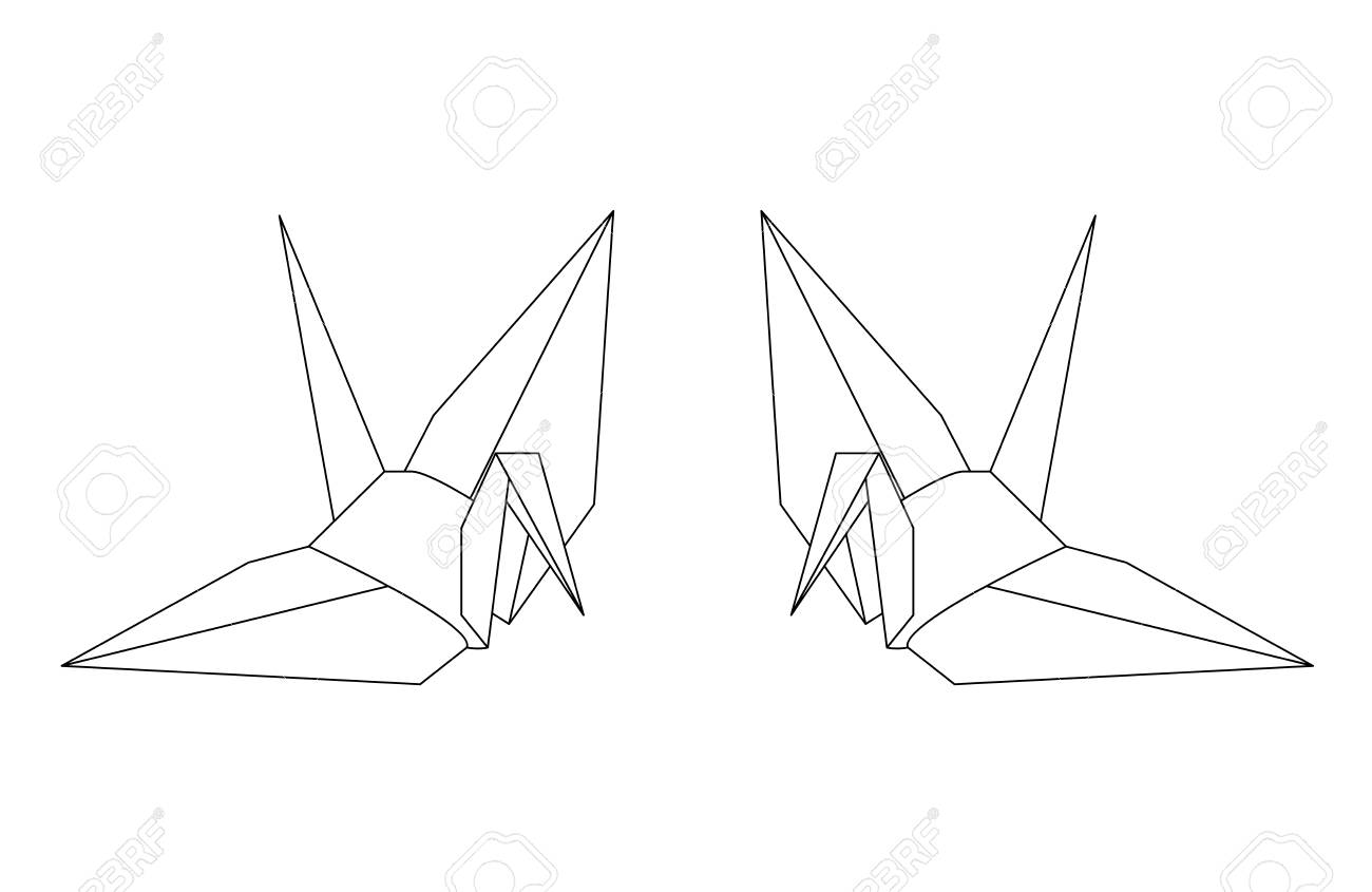 1300x845 Huge Collection Of 'origami Bird Drawing' Download More Than - Origami Bird Drawing