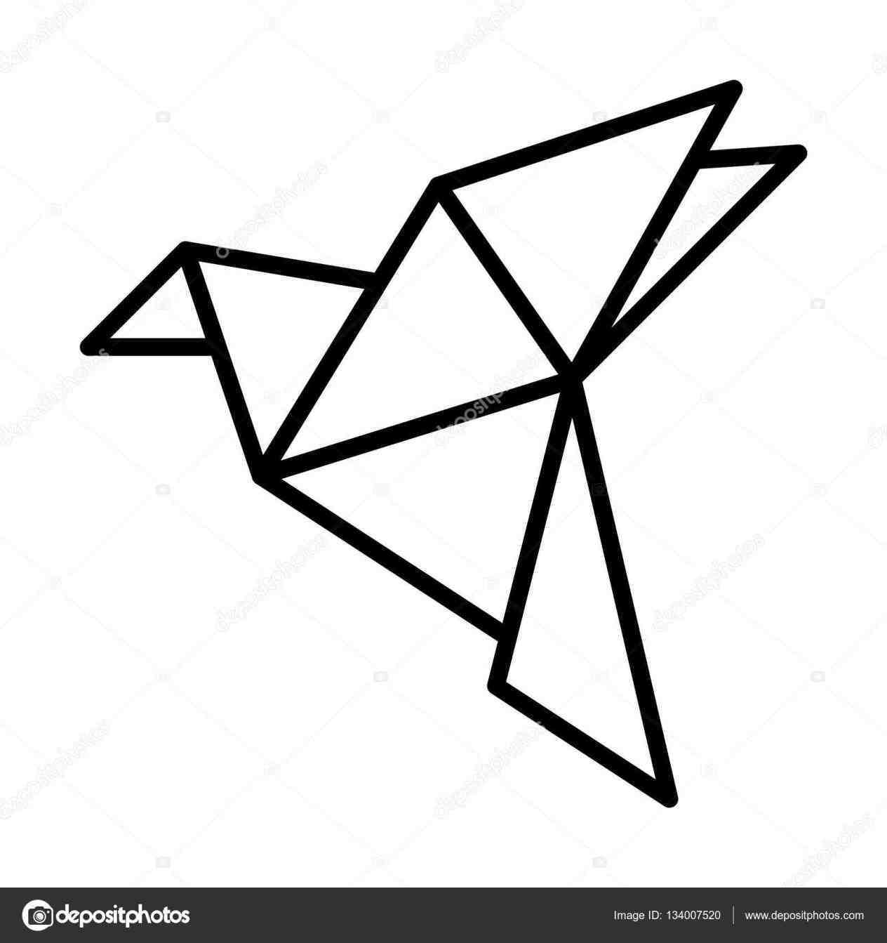 Логотип птичка оригами