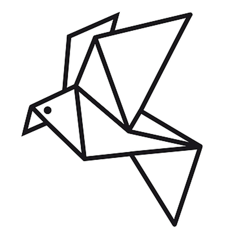 800x800 Origami Bird Tat - Origami Bird Drawing