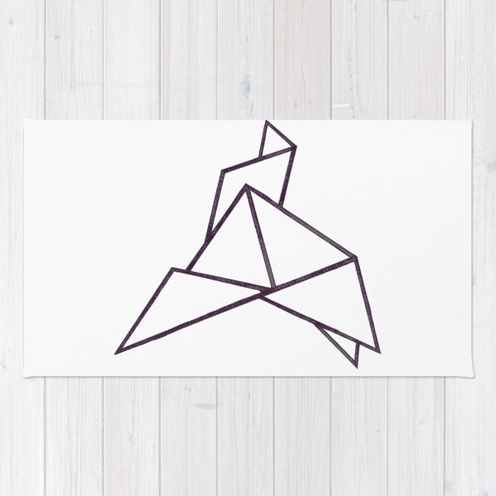 700x700 origami bird rug - Origami Bird Drawing
