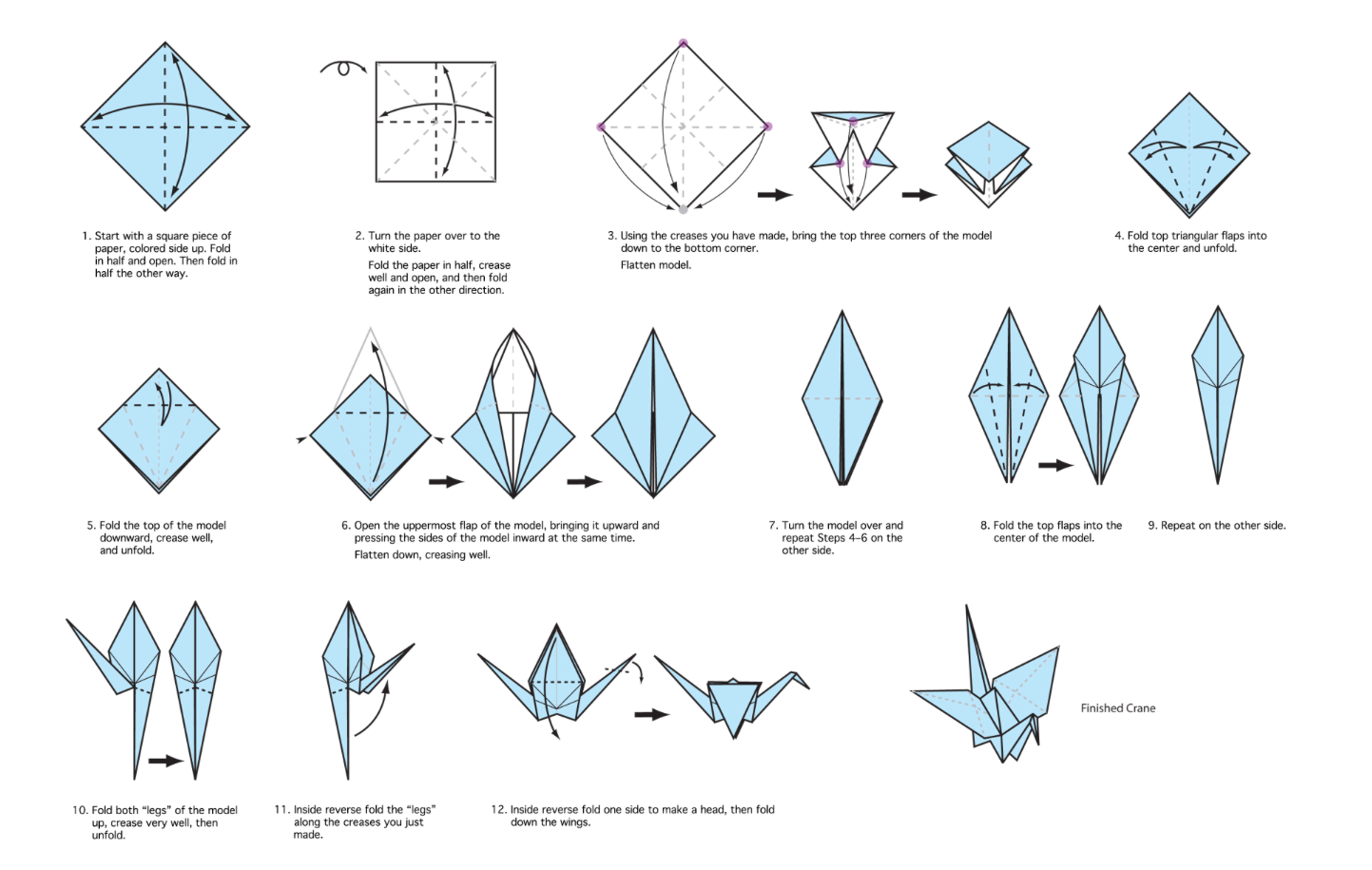 1443x915 Crane Drawing Mr Knight Art - Origami Bird Drawing