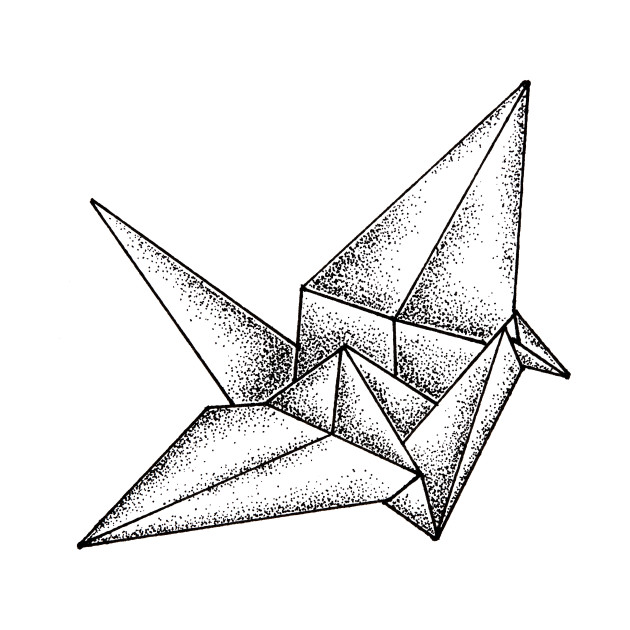 630x630 origami crane - Origami Crane Drawing