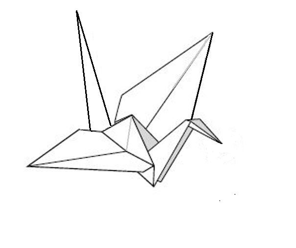605x508 origami drawing line for free download - Origami Drawing