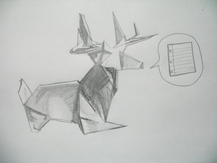 700x525 Origami Deer Nature Drawings Pictures Drawings Ideas For Kids - Origami Drawing