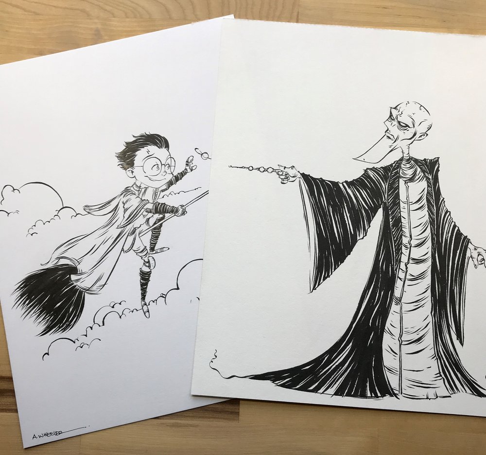 1000x936 Harry Potter Or Voldemort Original Art Ink Drawings - Original Art Drawings