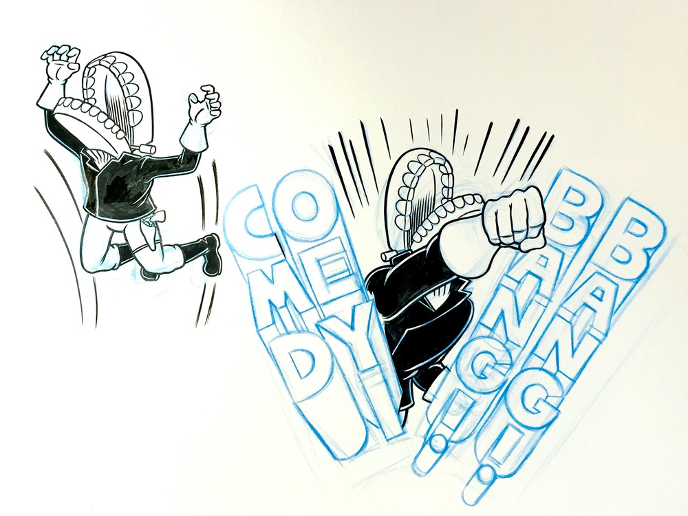 1000x750 original art comedy bang! bang! - Original Art Drawings