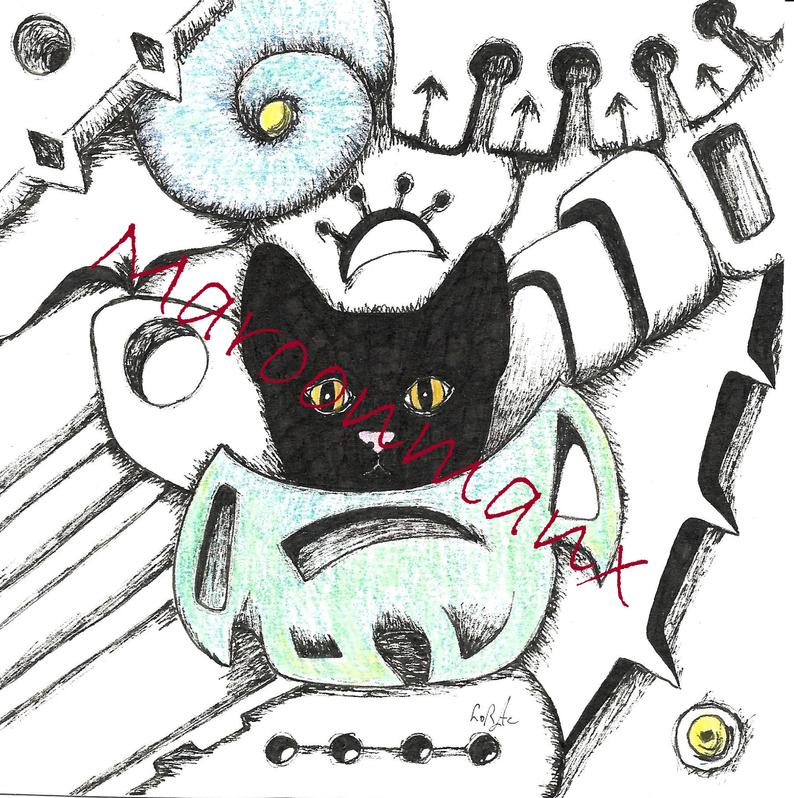794x798 original art drawings set of cat bombs steampunk industrial etsy - Original Art Drawings