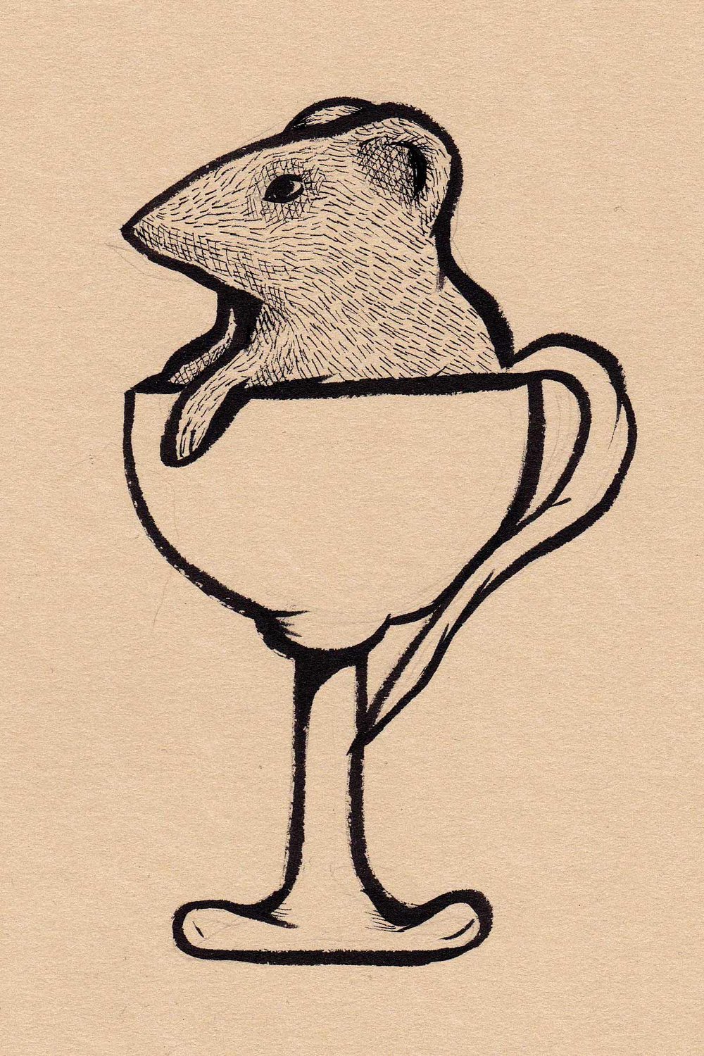 1000x1500 Mouse In Cup Drawing Dana Jeri Maier - Original Drawing