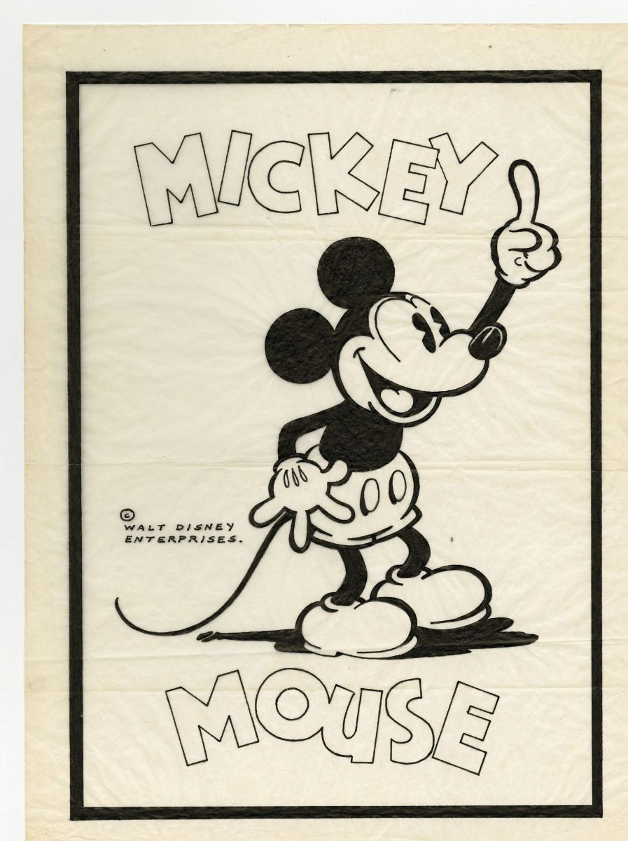 897x1200 original mickey mouse inked publicity drawing - Original Mickey Mouse Drawing