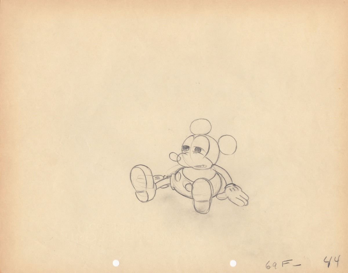 1200x944 original vintage production drawing of mickey mouse from mickey - Original Mickey Mouse Drawing