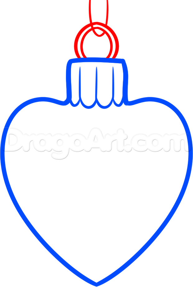 620x922 how to draw a christmas heart ornament, step - Ornament Drawing