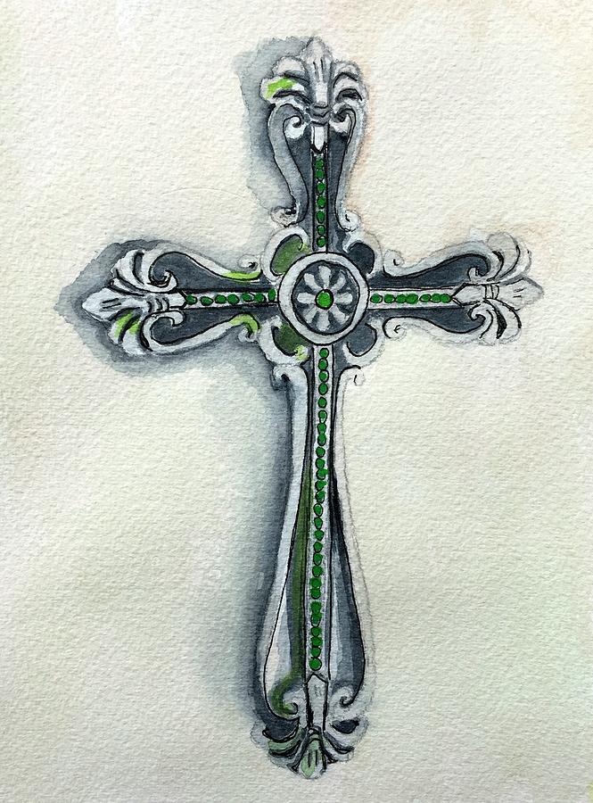 665x900 ornate cross painting - Ornate Cross Drawing