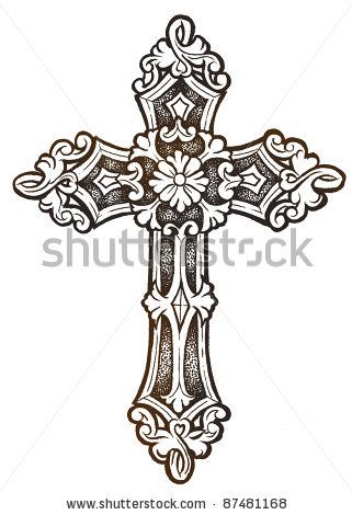 321x470 tattoos cross tattoo designs - Ornate Cross Drawing