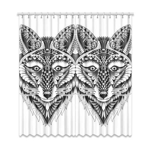 500x500 foxy wolf ornate animal drawing window curtain - Ornate Drawing