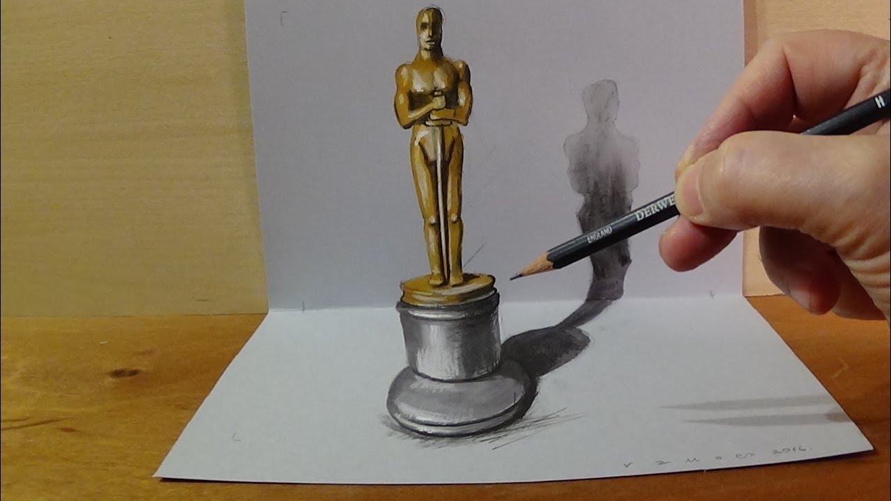 1280x720 drawing oscar award statuette, magic art - Oscar Award Drawing