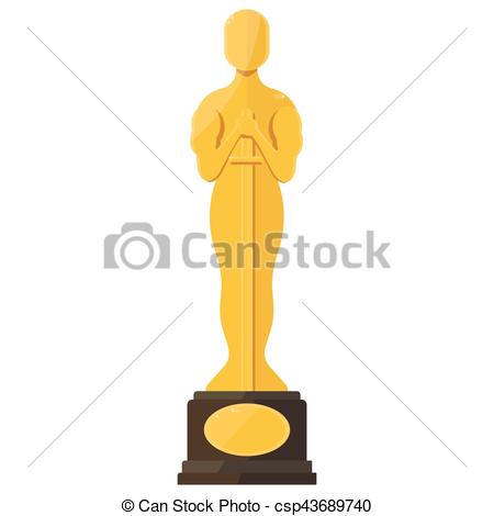 450x470 oscar film festival award flat vector cartoon illustration - Oscar Award Drawing