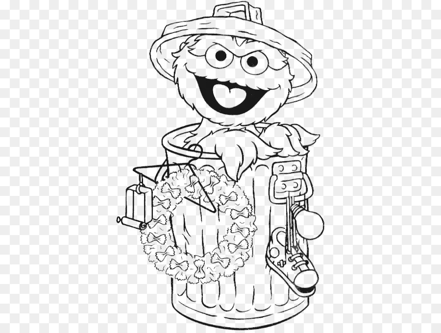 900x680 oscar the grouch elmo big bird coloring book drawing - Oscar Drawing
