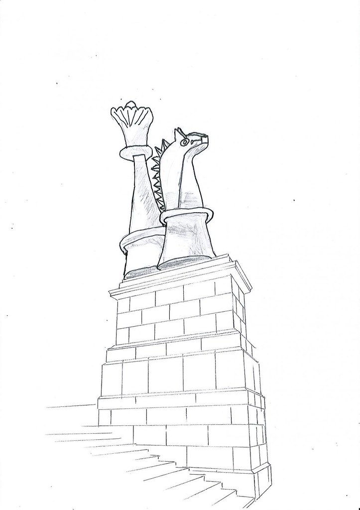 723x1024 equestrian statue' - Oscar Statue Drawing