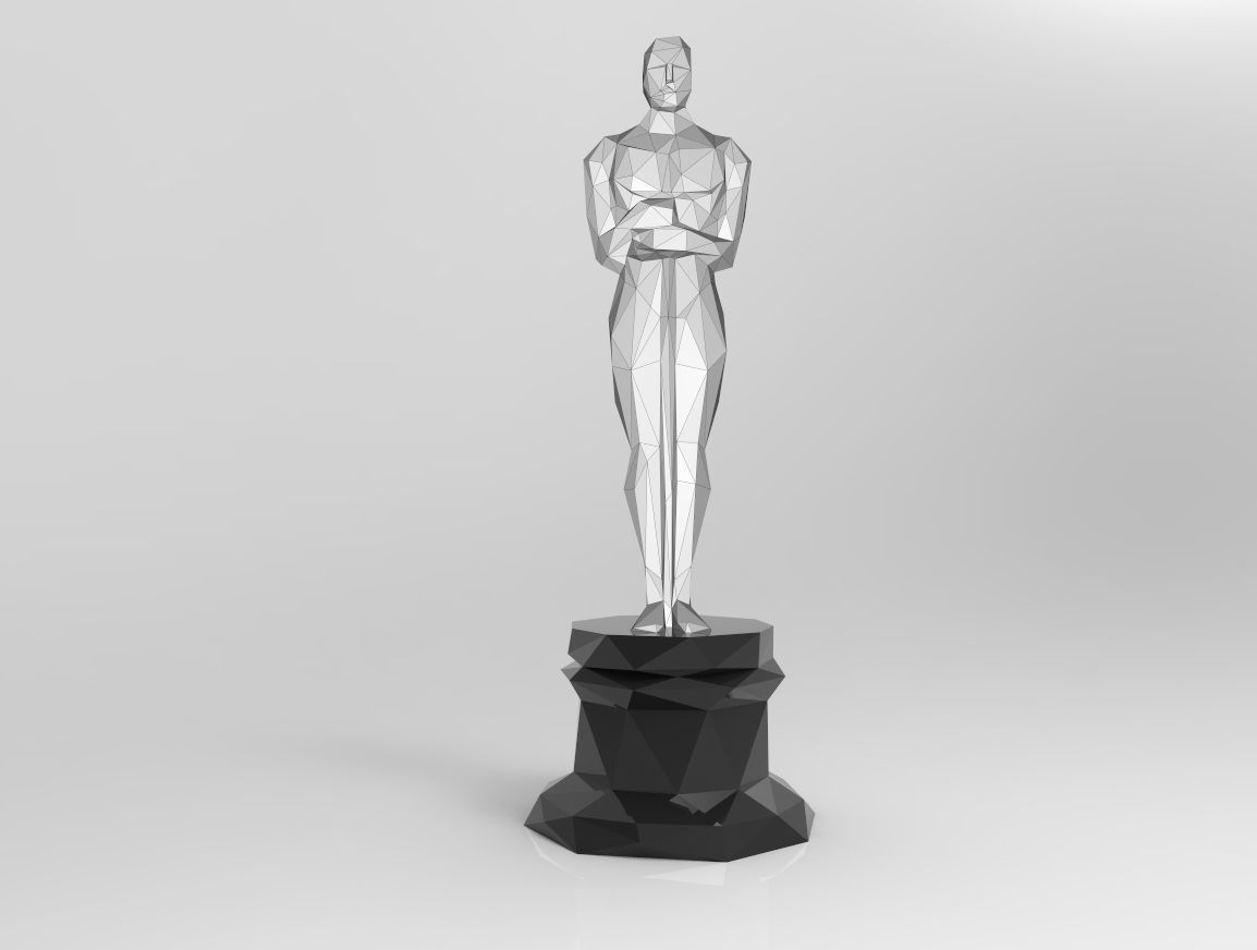 1154x872 printable model low poly stylized oscar statue - Oscar Statue Drawing