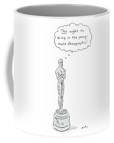 479x600 an oscar statue with breasts thinking this ought coffee mug - Oscar Statue Drawing