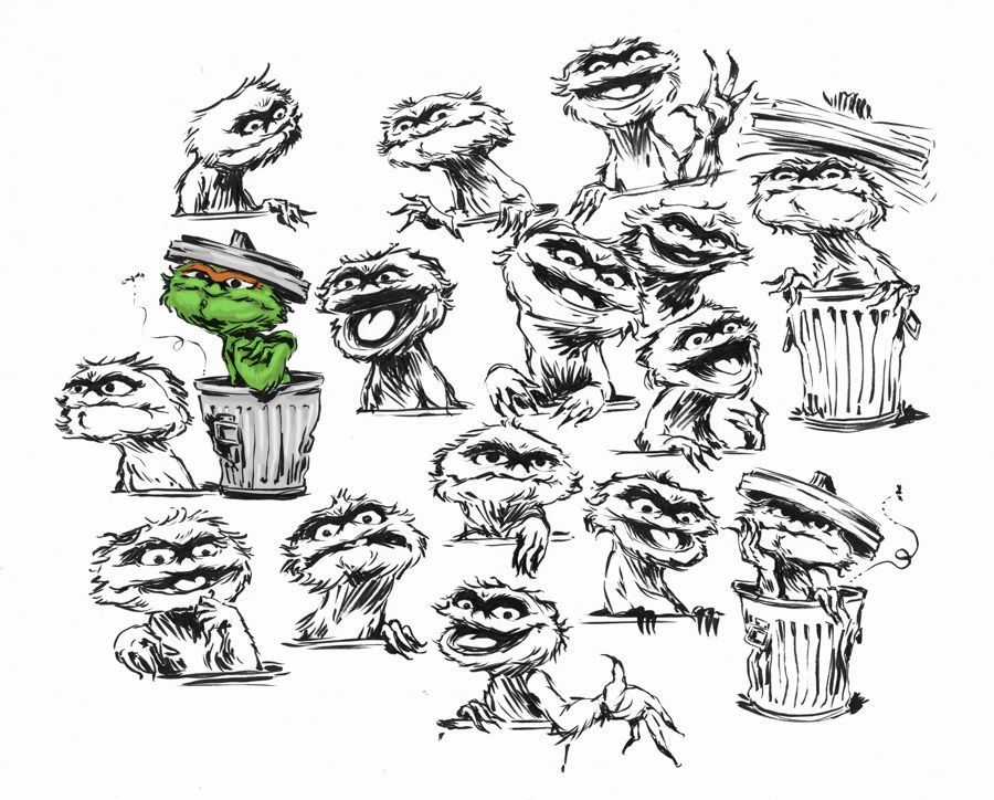900x724 image result for sesame street drawings oscar the grouch movies - Oscar The Grouch Drawing