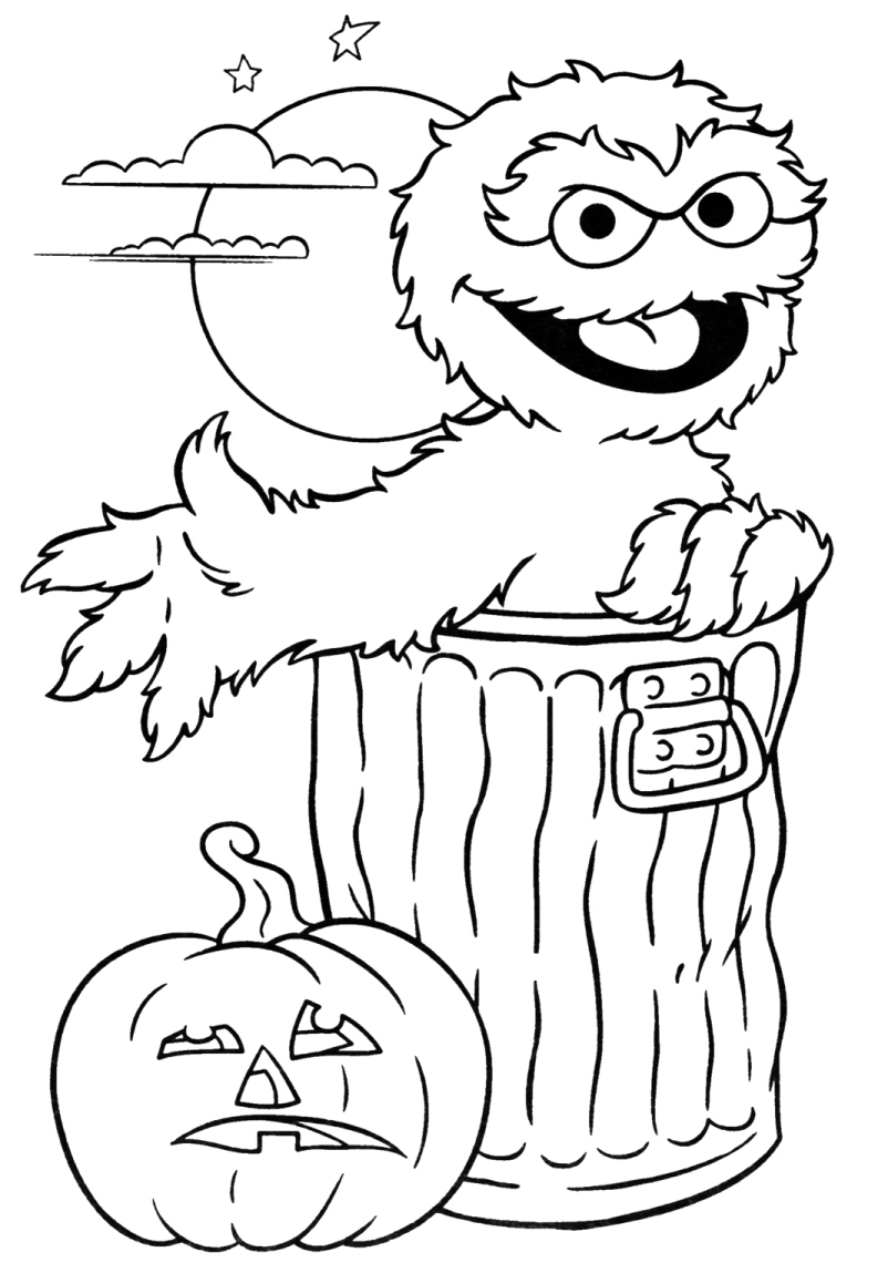 802x1149 oscar the grouch coloring pages - Oscar The Grouch Drawing