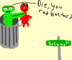 300x250 oscar the grouch trying to kill elmo drawing - Oscar The Grouch Drawing