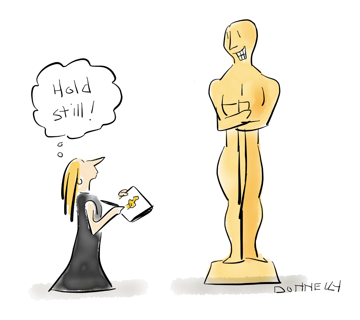 1200x1067 live drawing the oscars, movie time guru - Oscar Trophy Drawing