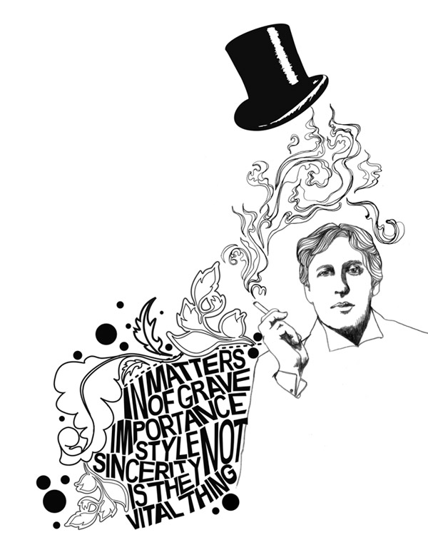 600x757 oscar wilde screen prints illustration news, events, general - Oscar Wilde Drawing