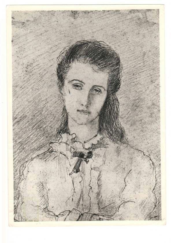 592x840 Drawing Of Florence Balcombe - Oscar Wilde Drawing