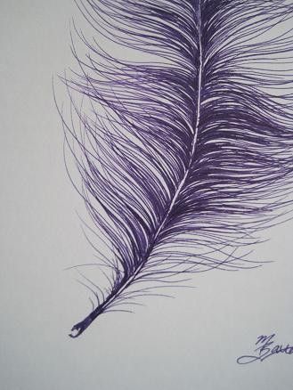 329x438 original purple ostrich feather drawing drawing feather - Ostrich Feather Drawing