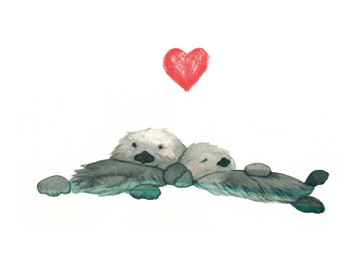 Otters Holding Hands Drawing At Paintingvalley Com Explore Collection Of Otters Holding Hands Drawing