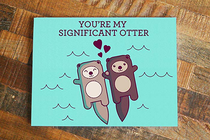 700x466 cute card 'you're my significant otter' - Otters Holding Hands Drawing