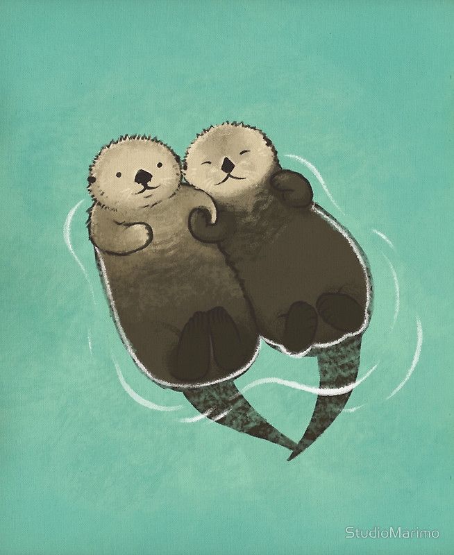 654x800 significant otters - Otters Holding Hands Drawing