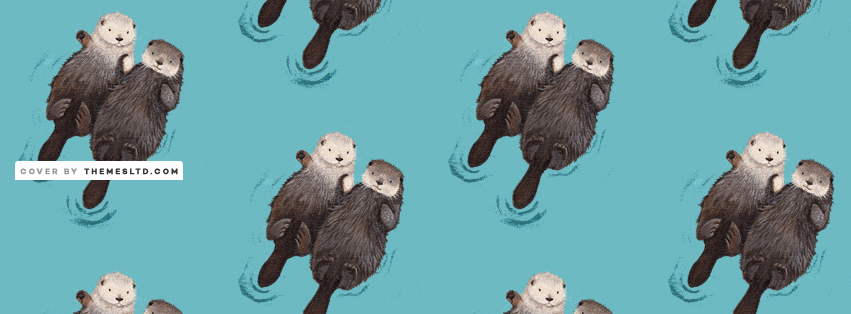 851x314 cute otters holding hands facebook cover - Otters Holding Hands Drawing