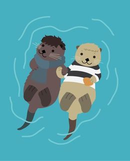 260x322 how to draw otters holding hands - Otters Holding Hands Drawing