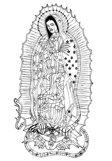 385x550 our lady of guadalupe posters - Our Lady Of Guadalupe Drawing