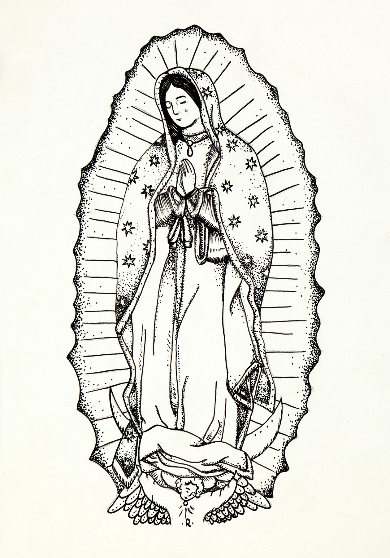 Virgen De Guadalupe Drawing At Paintingvalley Com Explore Collection