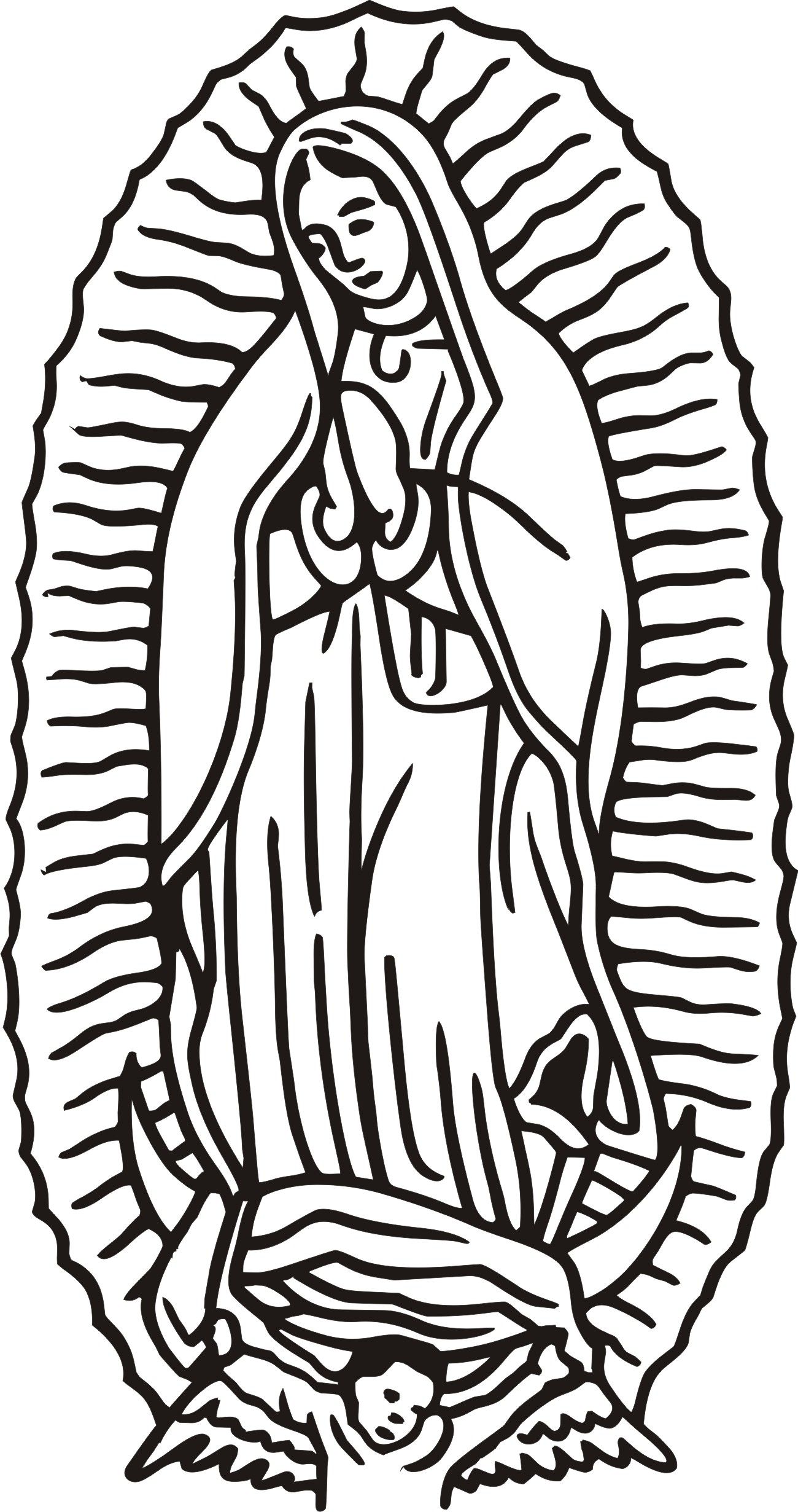 1300x2461 virgen de guadalupe coloring - Our Lady Of Guadalupe Drawing