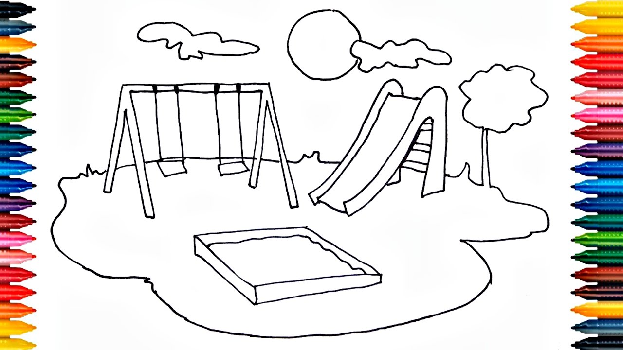 1280x720 drawing playground outdoor how to draw playground and painting - Outdoor Drawing