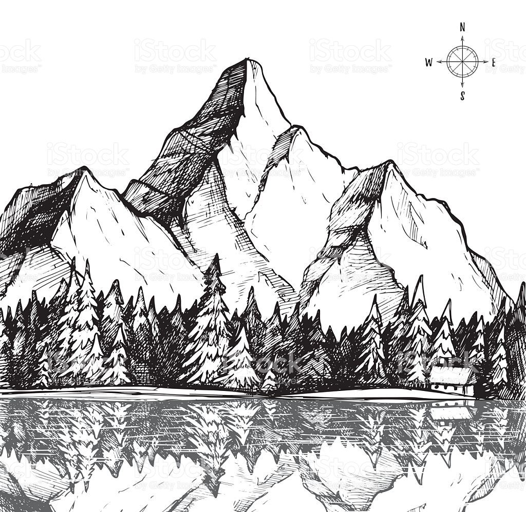 1024x998 mountain pic drawing drawing skill - Outdoor Drawing