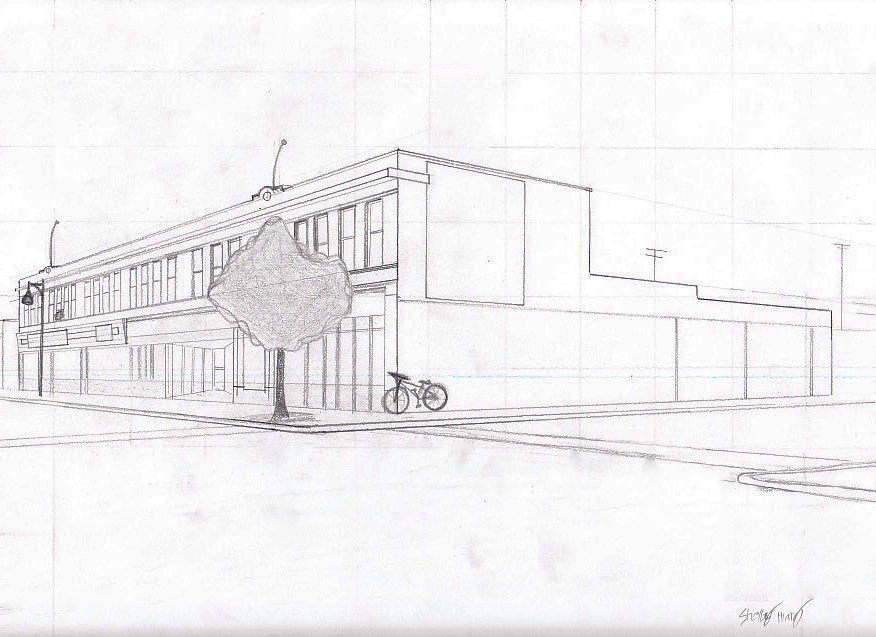 876x637 Art Outdoor Perspective Drawing On Behance - Outdoor Drawing