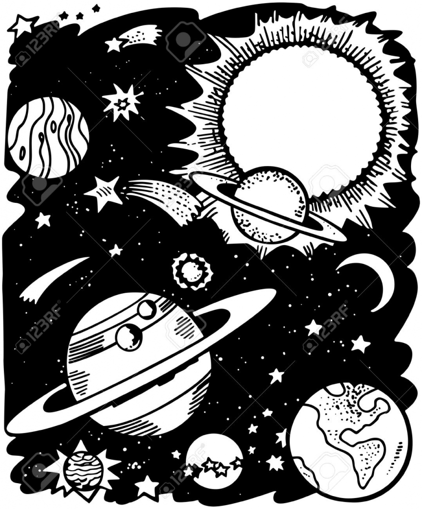 Outer Space Drawing At Paintingvalley Com Explore Collection Of