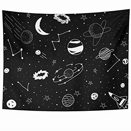 425x425 alliucoo wall tapestries x inches space drawing - Outer Space Drawing