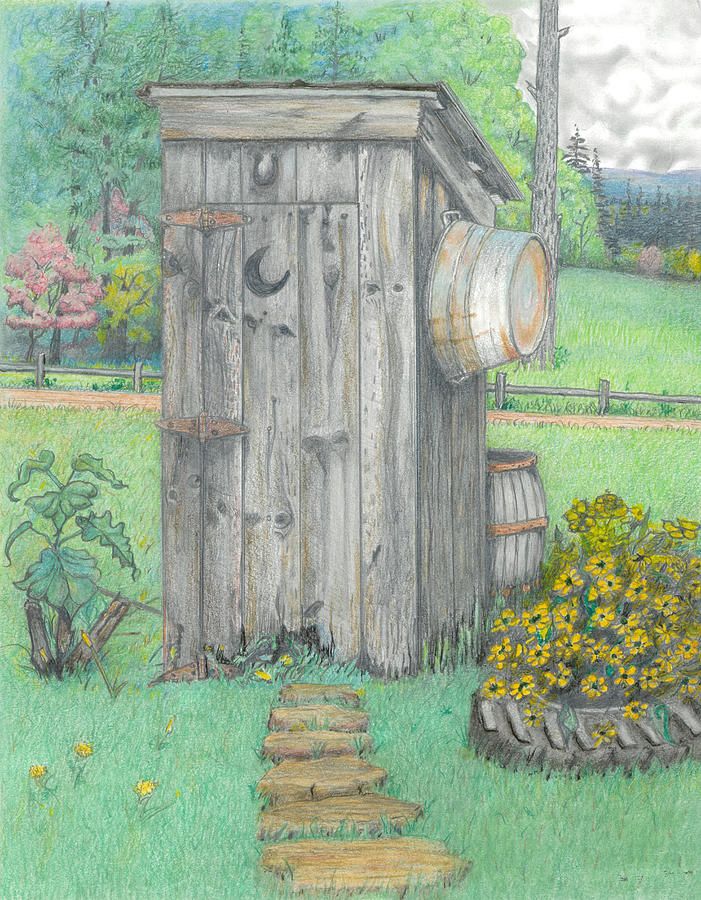 701x900 Outhouse Drawing - Outhouse Drawing