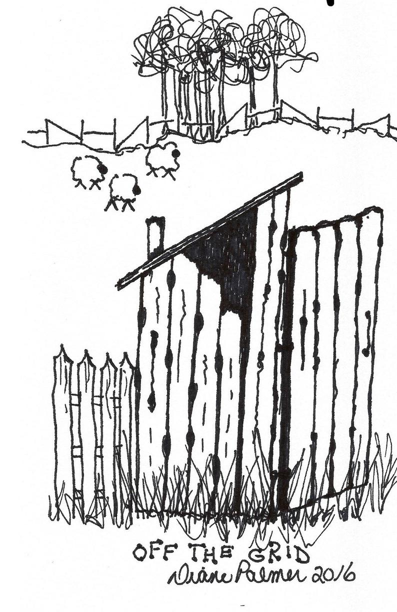 794x1225 Outhouse Drawing Printable Cartoon - Outhouse Drawing