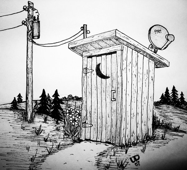 Outhouse Drawing at PaintingValley.com | Explore collection of Outhouse ...