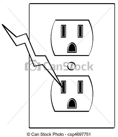 404x470 electrical outlet with bolt of electricity grounded electrical - Outlet Drawing