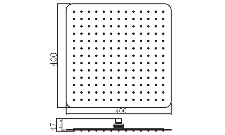 855x512 flow shower outlet drawing - Outlet Drawing