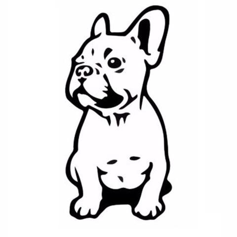 480x480 Sitting French Bulldog Puppy Outline Drawing Sticker - Outline Drawing